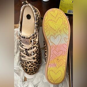 Skechers BOBS Leopard Print Sneakers with heart pattern sole